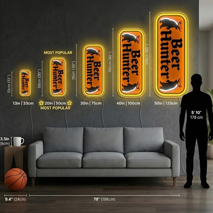 ShineNeon™ Beer Hunter Funny Badge Neon Sign USB Power - Shineneon