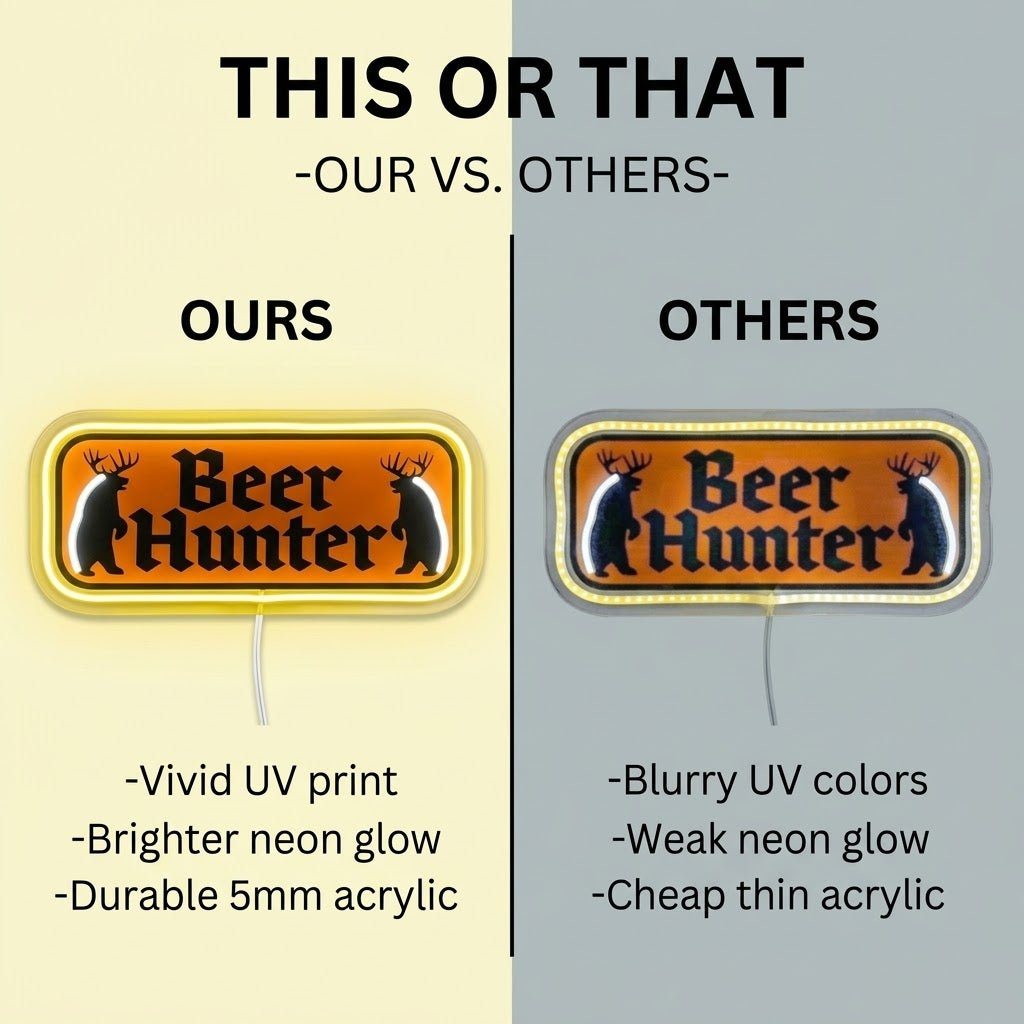 ShineNeon™ Beer Hunter Funny Badge Neon Sign USB Power - Shineneon