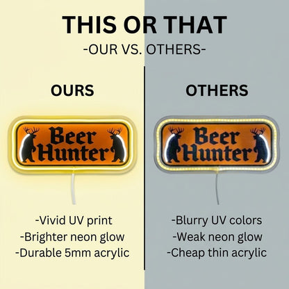 ShineNeon™ Beer Hunter Funny Badge Neon Sign USB Power - Shineneon