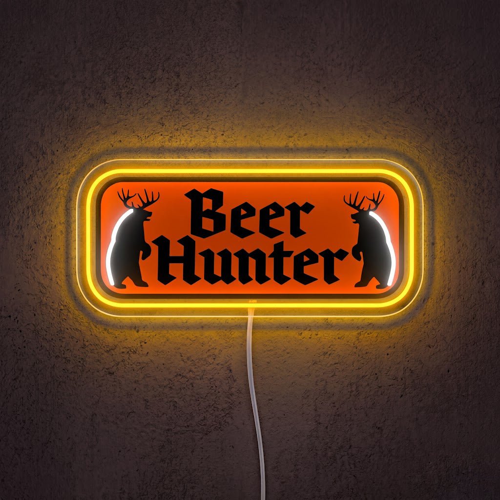 ShineNeon™ Beer Hunter Funny Badge Neon Sign USB Power - Shineneon