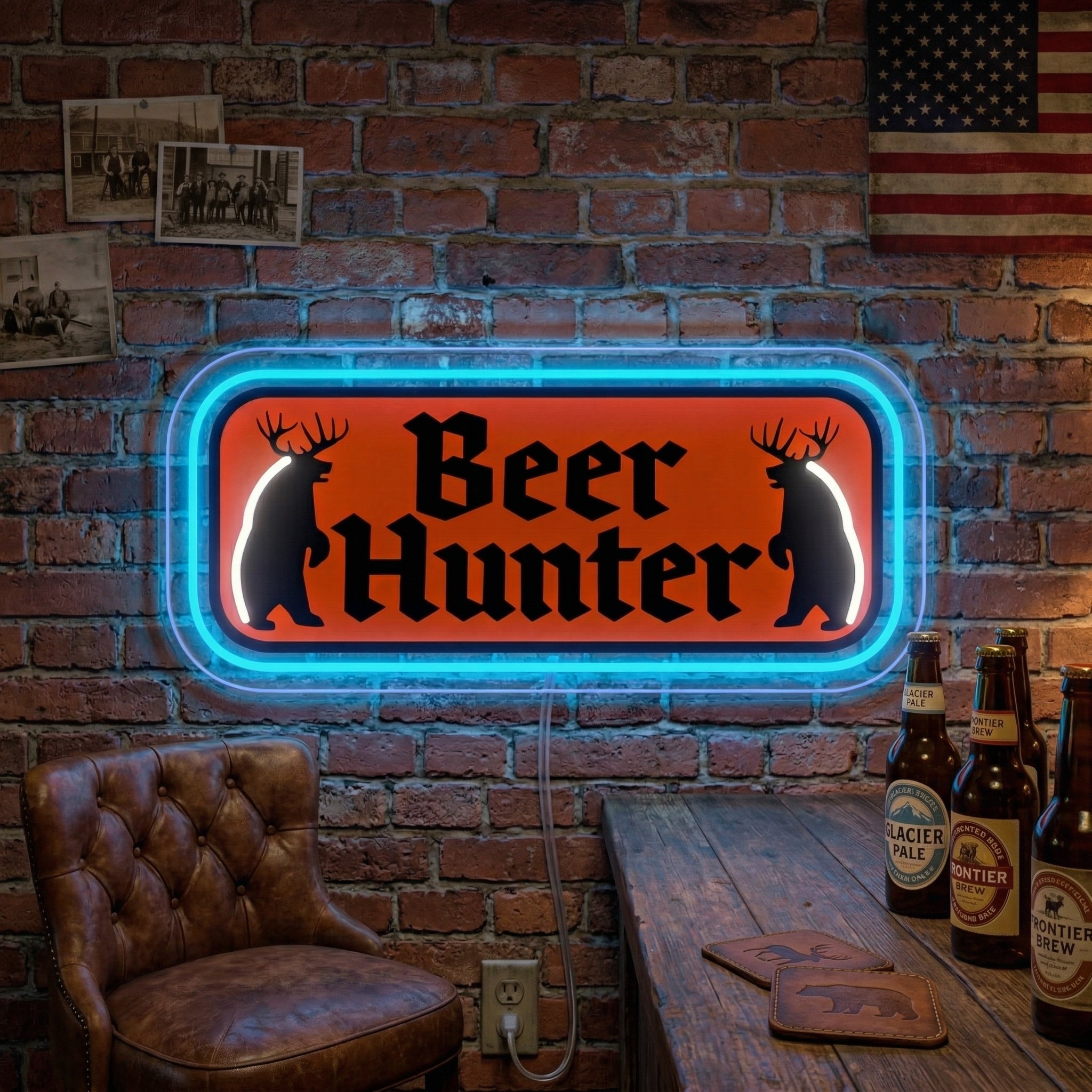 ShineNeon™ Beer Hunter Funny Badge Neon Sign USB Power - Shineneon