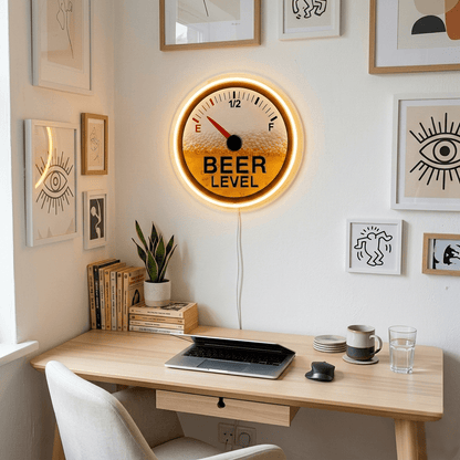 ShineNeon™ Beer Level Fuel Gauge LED Neon Sign - Retro Bar & Man Cave Wall Decor - Shineneon