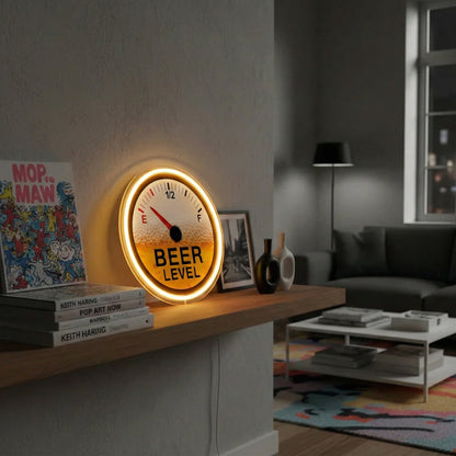 ShineNeon™ Beer Level Fuel Gauge LED Neon Sign - Retro Bar & Man Cave Wall Decor - Shineneon