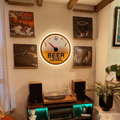 ShineNeon™ Beer Level Fuel Gauge LED Neon Sign - Retro Bar & Man Cave Wall Decor - Shineneon