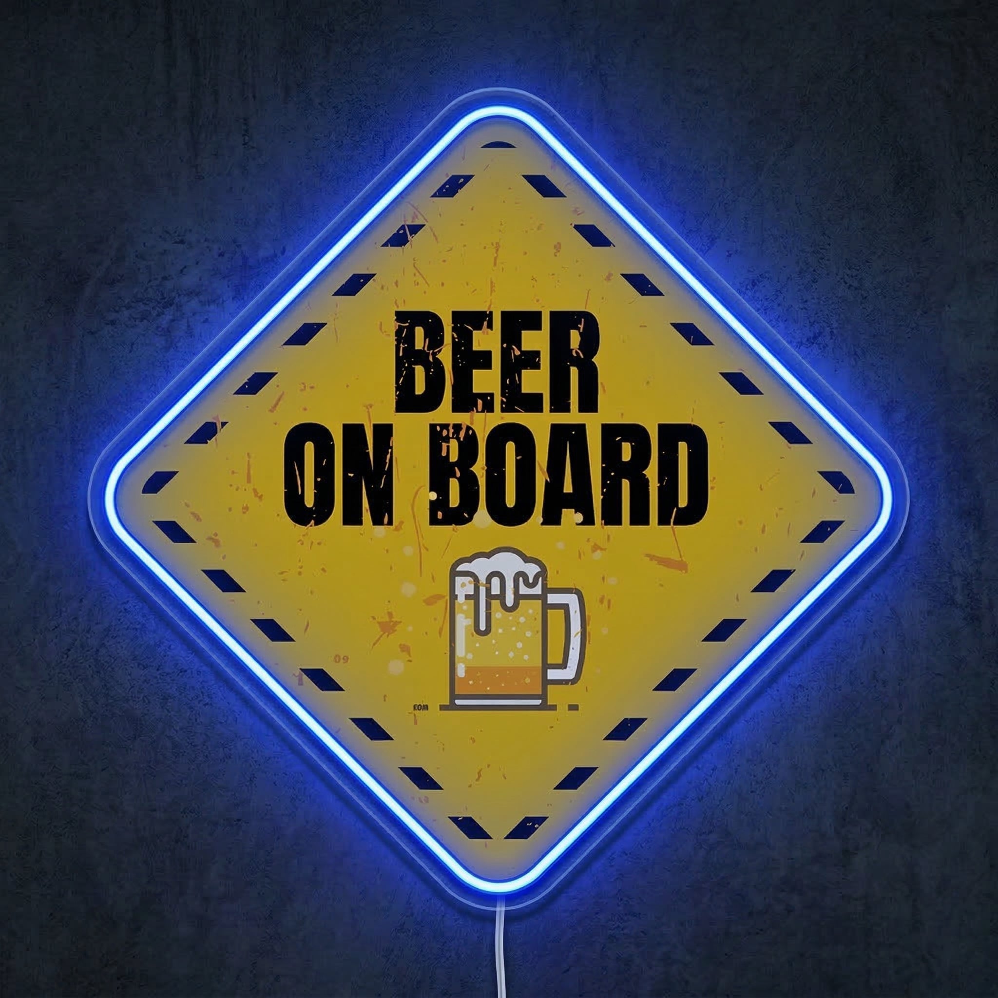 ShineNeon™ Beer On Board Caution Neon Sign Funny Garage Bar Wall Decor USB Power Neon Sign - Shineneon