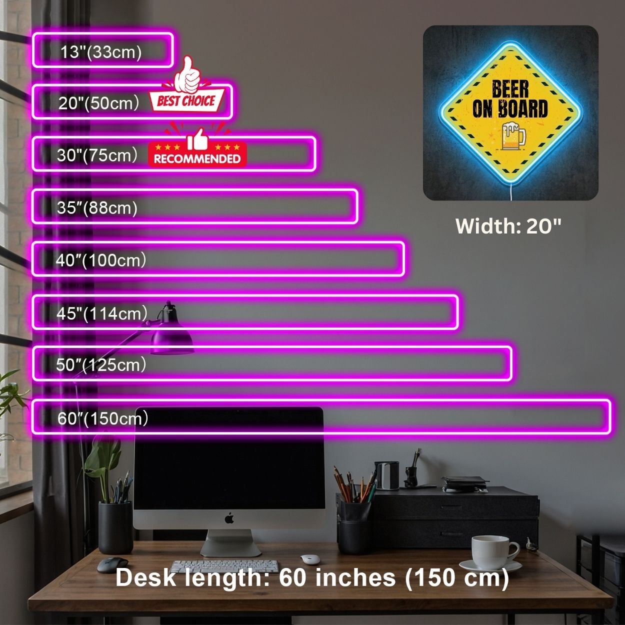 ShineNeon™ Beer On Board Caution Neon Sign Funny Garage Bar Wall Decor USB Power Neon Sign - Shineneon