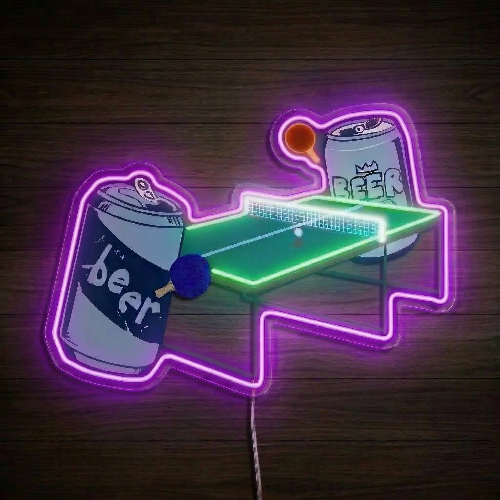 ShineNeon™ Beer Pong LED Neon Sign Funny Game Room Wall Decor Pub Vibe USB Power - Shineneon