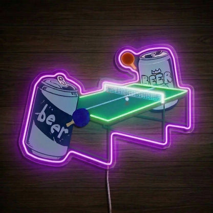 ShineNeon™ Beer Pong LED Neon Sign Funny Game Room Wall Decor Pub Vibe USB Power - Shineneon