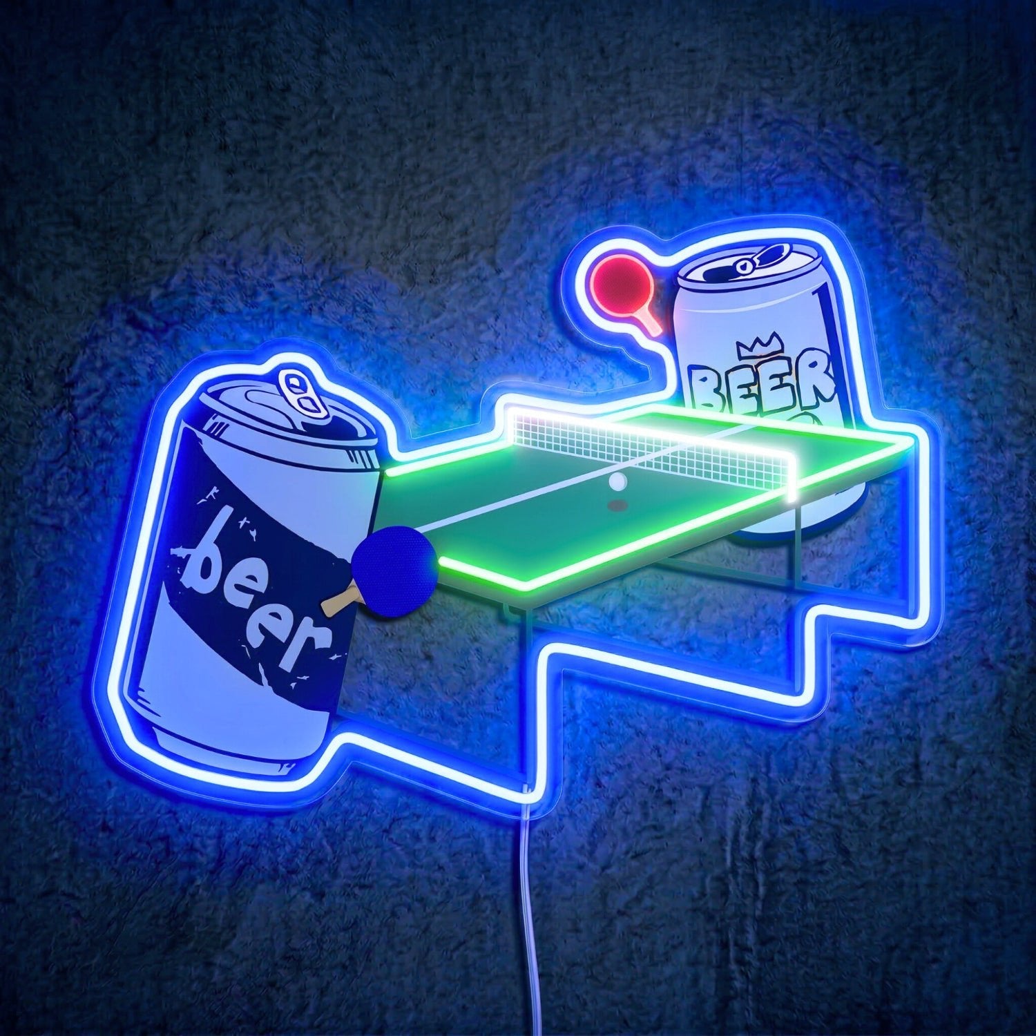 ShineNeon™ Beer Pong LED Neon Sign Funny Game Room Wall Decor Pub Vibe USB Power - Shineneon