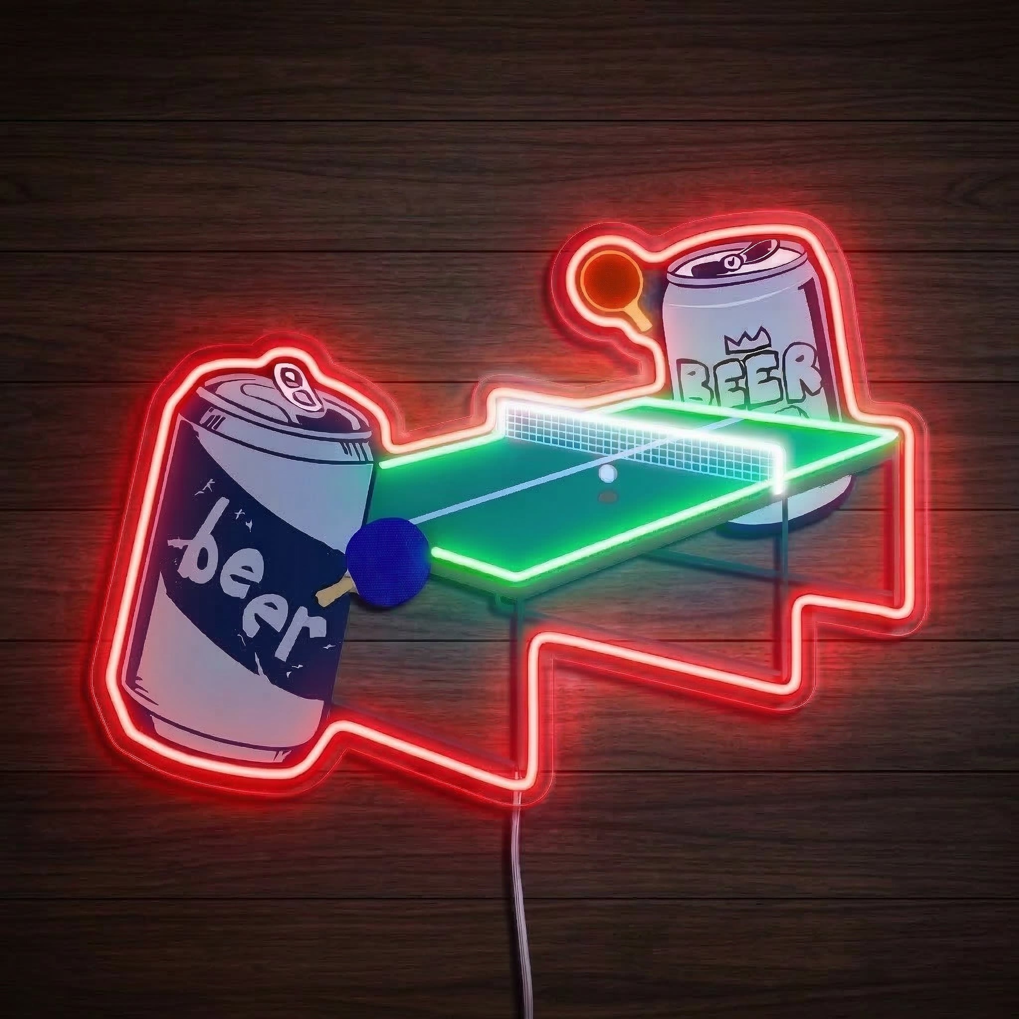ShineNeon™ Beer Pong LED Neon Sign Funny Game Room Wall Decor Pub Vibe USB Power - Shineneon