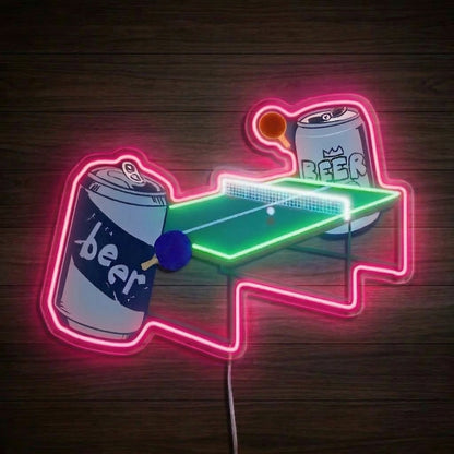 ShineNeon™ Beer Pong LED Neon Sign Funny Game Room Wall Decor Pub Vibe USB Power - Shineneon
