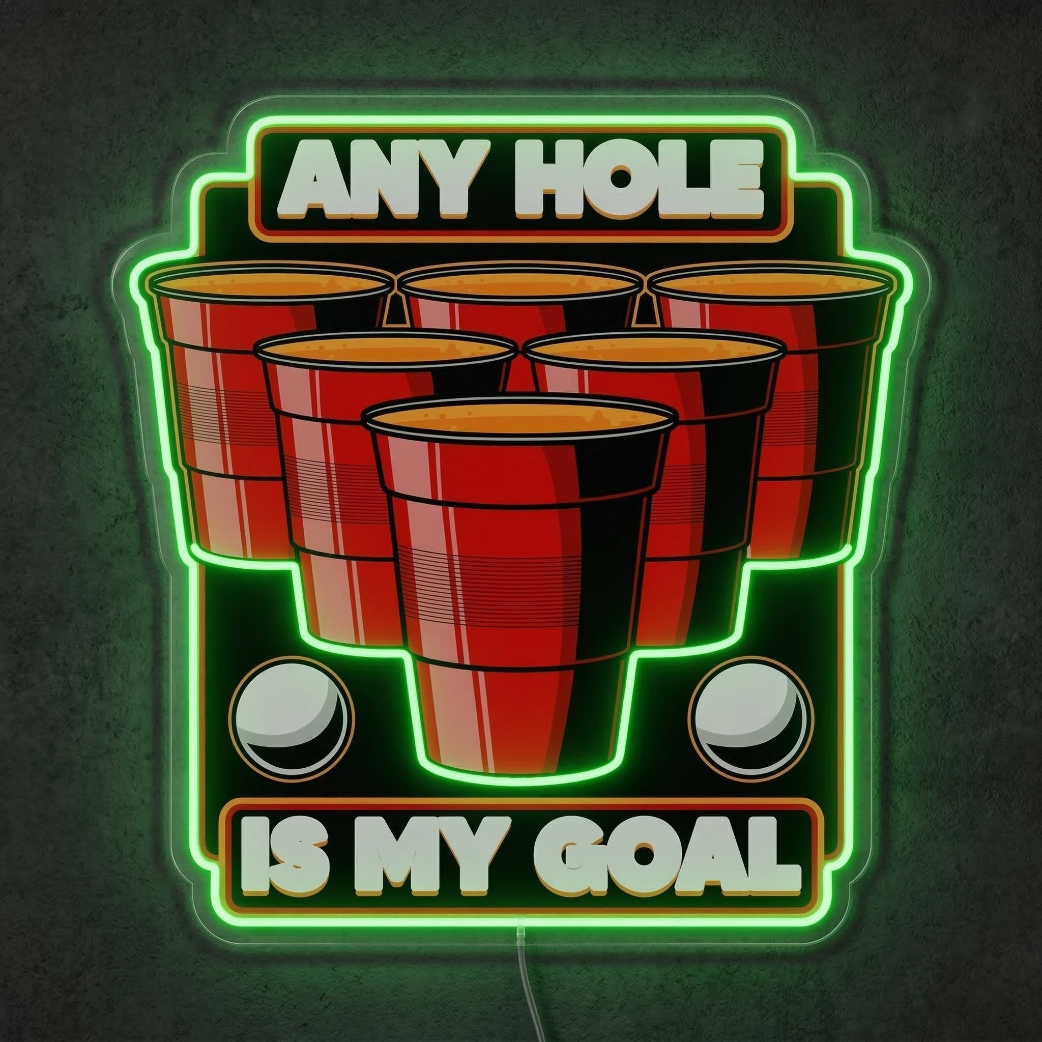 ShineNeon™ Beer Pong Red Cup Neon Sign Funny Party Game Room Decor USB Power Neon Sign - Shineneon