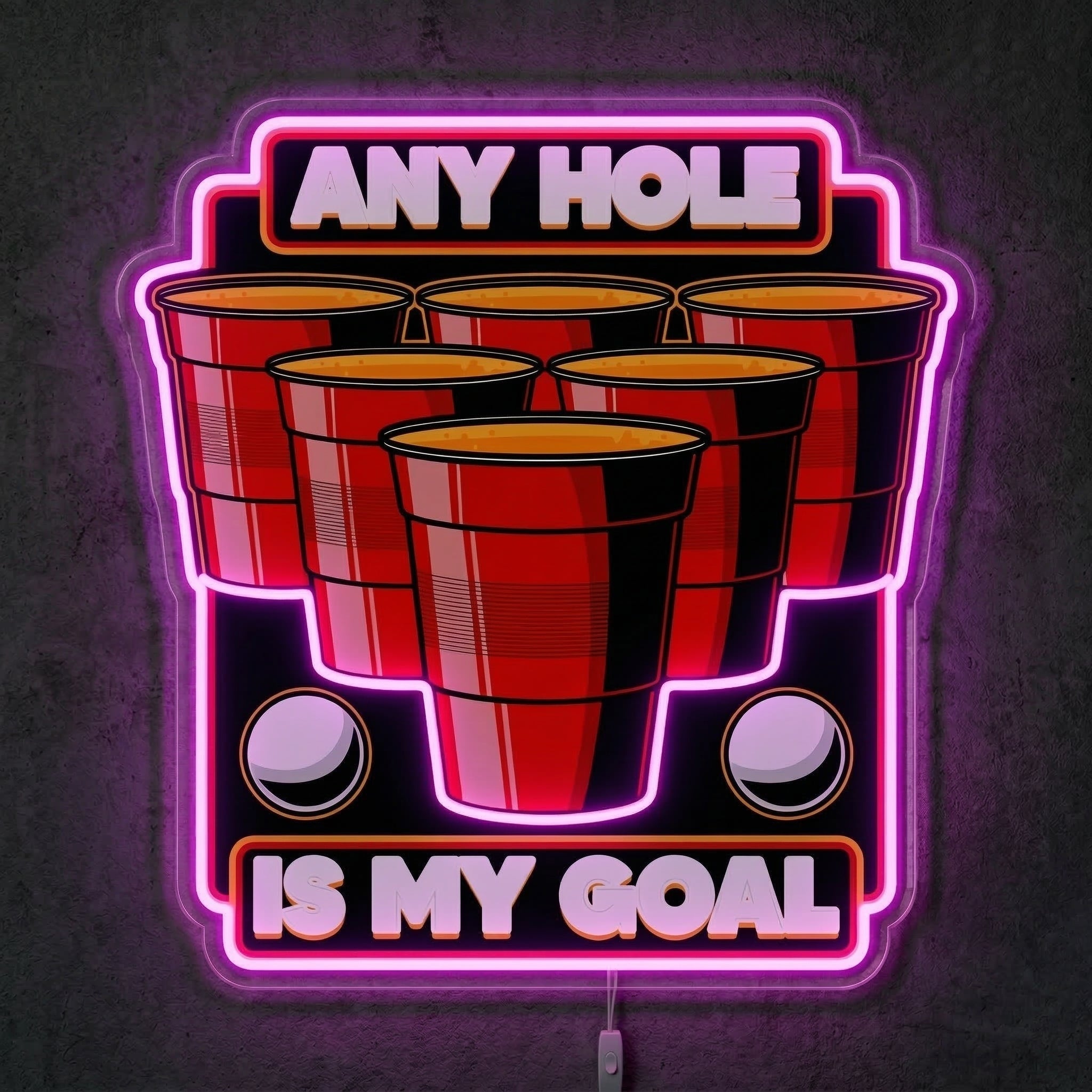 ShineNeon™ Beer Pong Red Cup Neon Sign Funny Party Game Room Decor USB Power Neon Sign - Shineneon