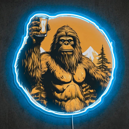 ShineNeon™ Bigfoot Cheers Sunset Neon Sign Mountain Sasquatch Bar Decor USB Power Neon Sign - Shineneon