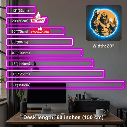 ShineNeon™ Bigfoot Cheers Sunset Neon Sign Mountain Sasquatch Bar Decor USB Power Neon Sign - Shineneon