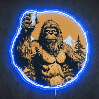 ShineNeon™ Bigfoot Cheers Sunset Neon Sign Mountain Sasquatch Bar Decor USB Power Neon Sign - Shineneon