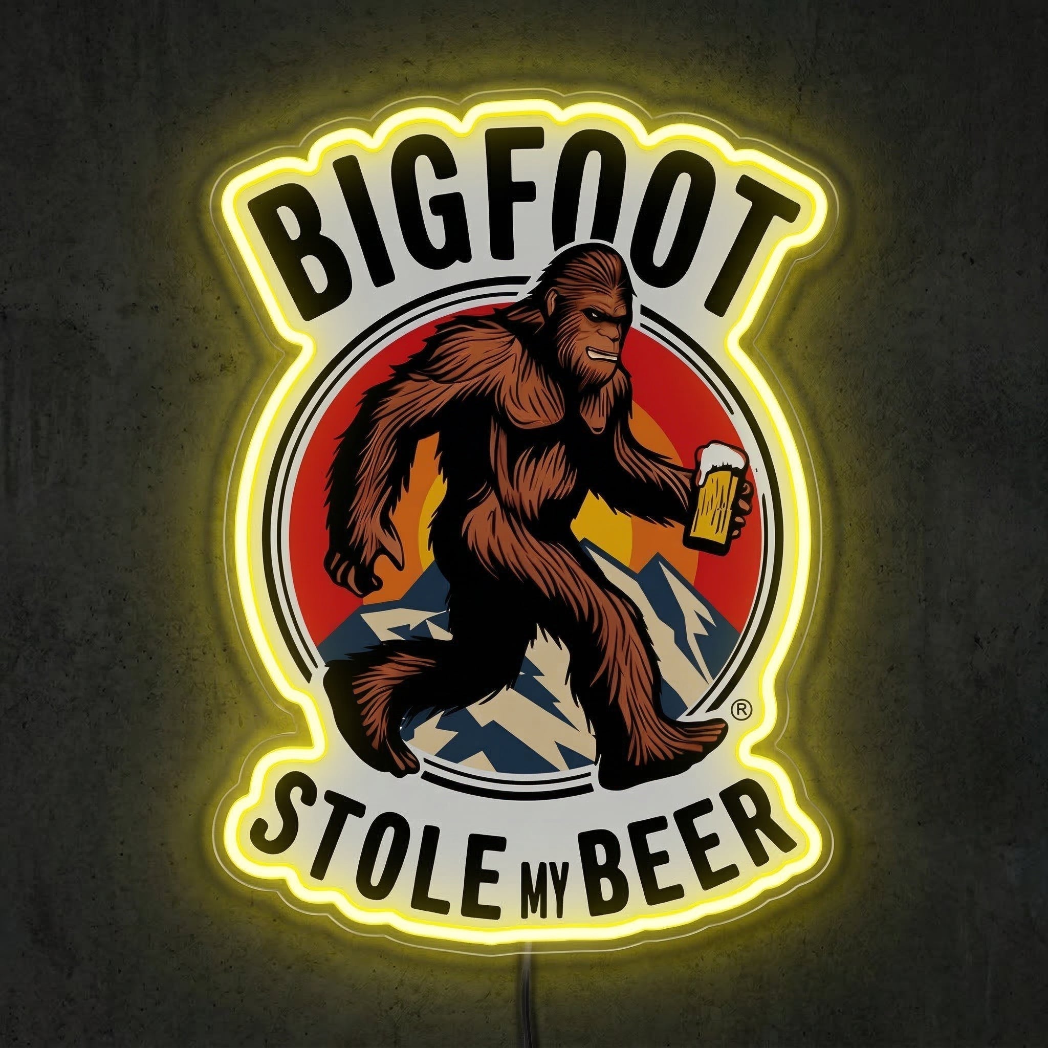 ShineNeon™ Bigfoot Stole My Beer Neon Sign Outdoor Adventure Man Cave Decor USB Neon Sign - Shineneon