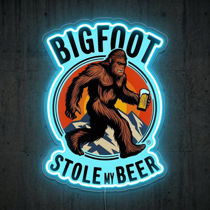 ShineNeon™ Bigfoot Stole My Beer Neon Sign Outdoor Adventure Man Cave Decor USB Neon Sign - Shineneon