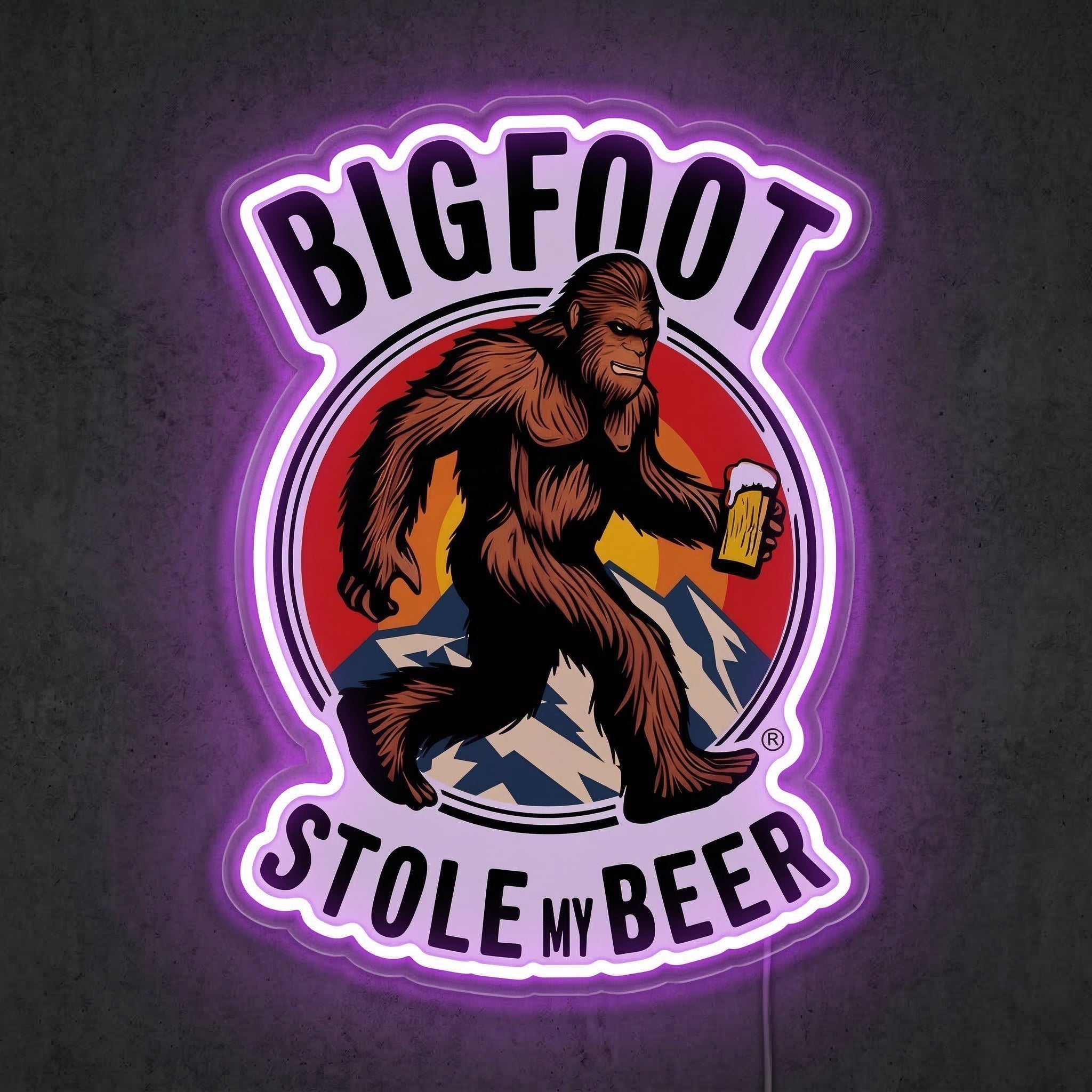ShineNeon™ Bigfoot Stole My Beer Neon Sign Outdoor Adventure Man Cave Decor USB Neon Sign - Shineneon