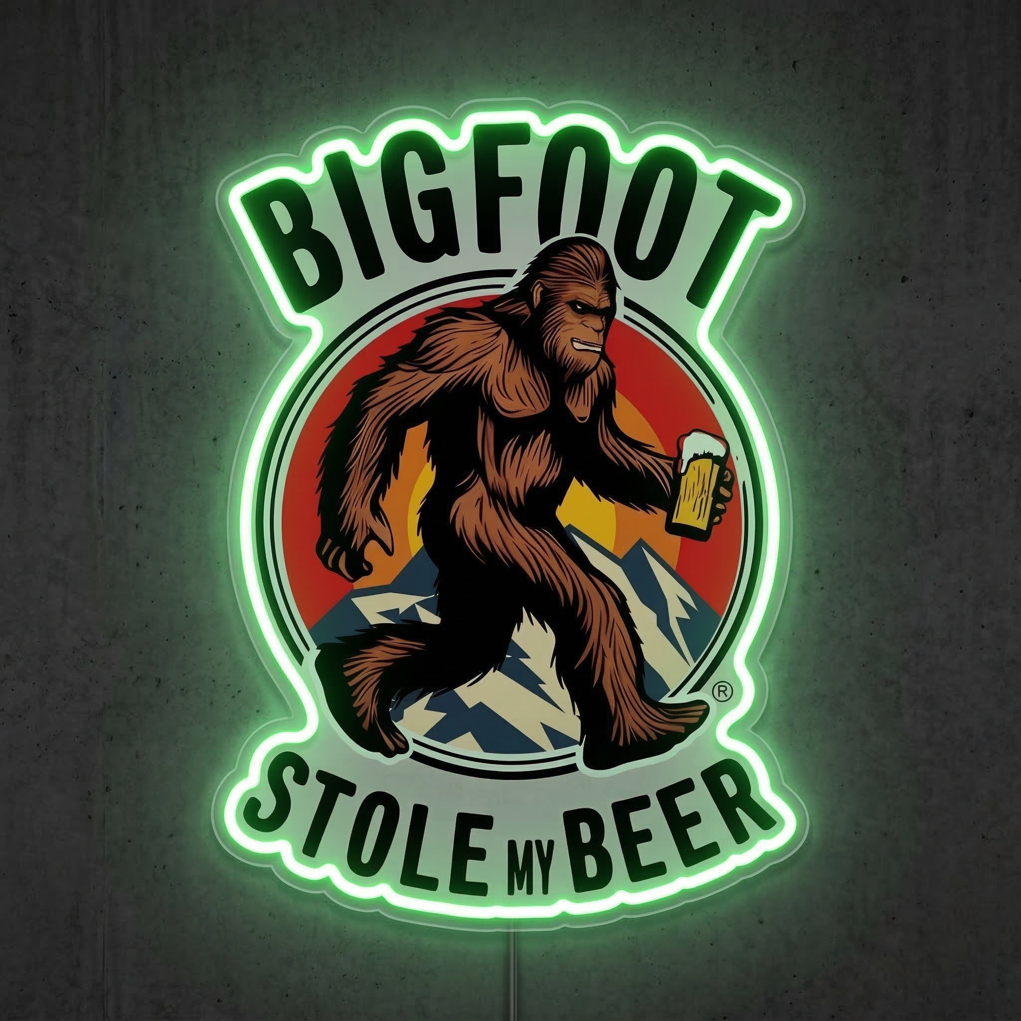 ShineNeon™ Bigfoot Stole My Beer Neon Sign Outdoor Adventure Man Cave Decor USB Neon Sign - Shineneon