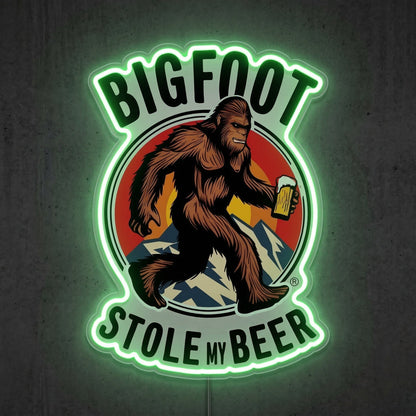 ShineNeon™ Bigfoot Stole My Beer Neon Sign Outdoor Adventure Man Cave Decor USB Neon Sign - Shineneon