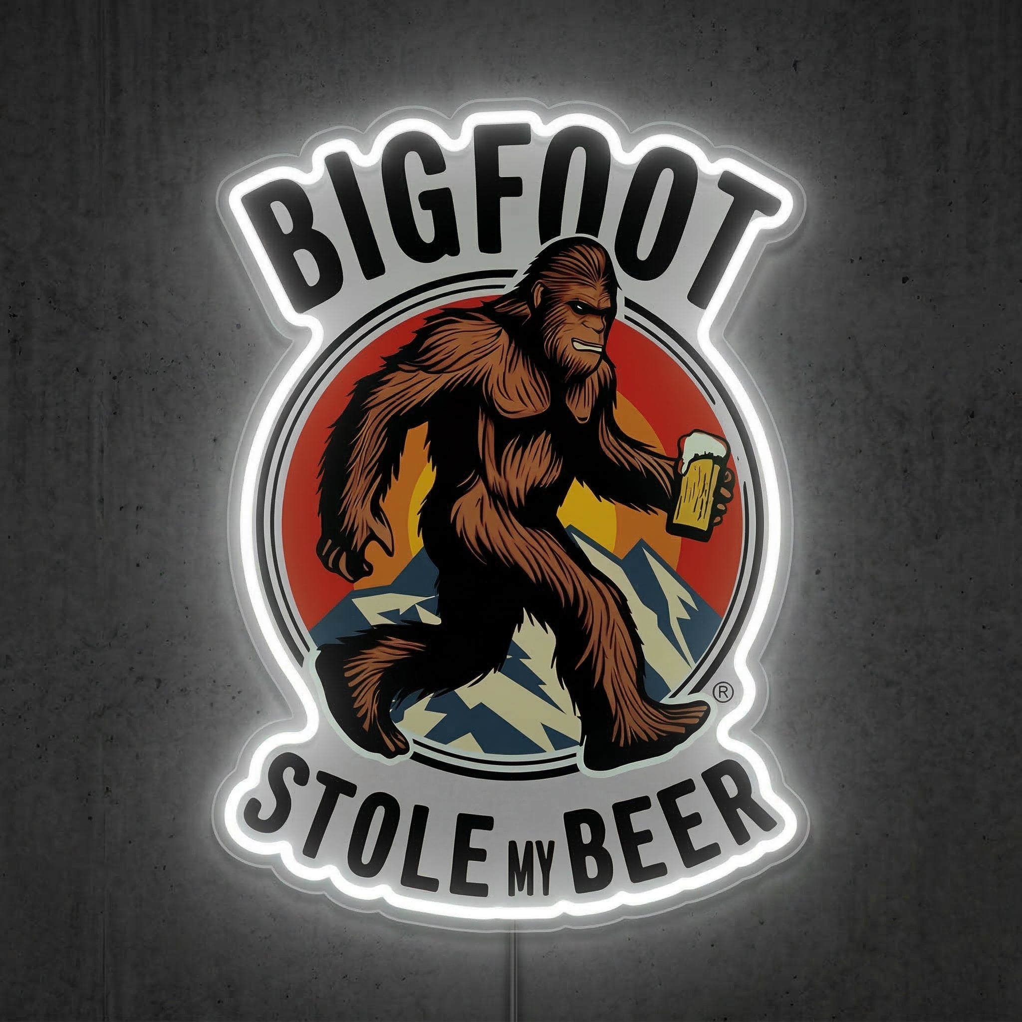 ShineNeon™ Bigfoot Stole My Beer Neon Sign Outdoor Adventure Man Cave Decor USB Neon Sign - Shineneon