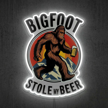 ShineNeon™ Bigfoot Stole My Beer Neon Sign Outdoor Adventure Man Cave Decor USB Neon Sign - Shineneon