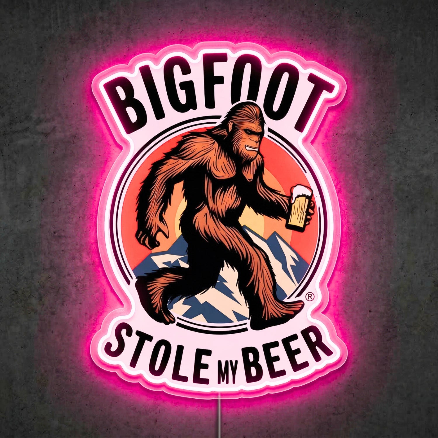 ShineNeon™ Bigfoot Stole My Beer Neon Sign Outdoor Adventure Man Cave Decor USB Neon Sign - Shineneon