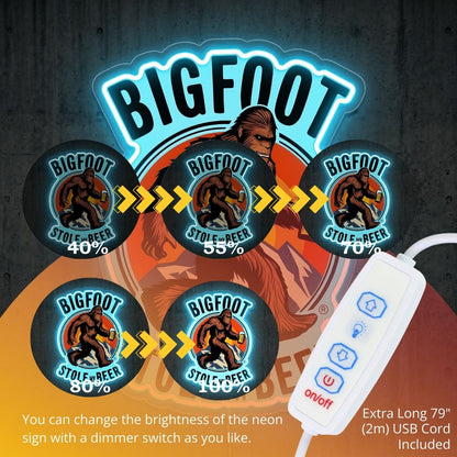 ShineNeon™ Bigfoot Stole My Beer Neon Sign Outdoor Adventure Man Cave Decor USB Neon Sign - Shineneon