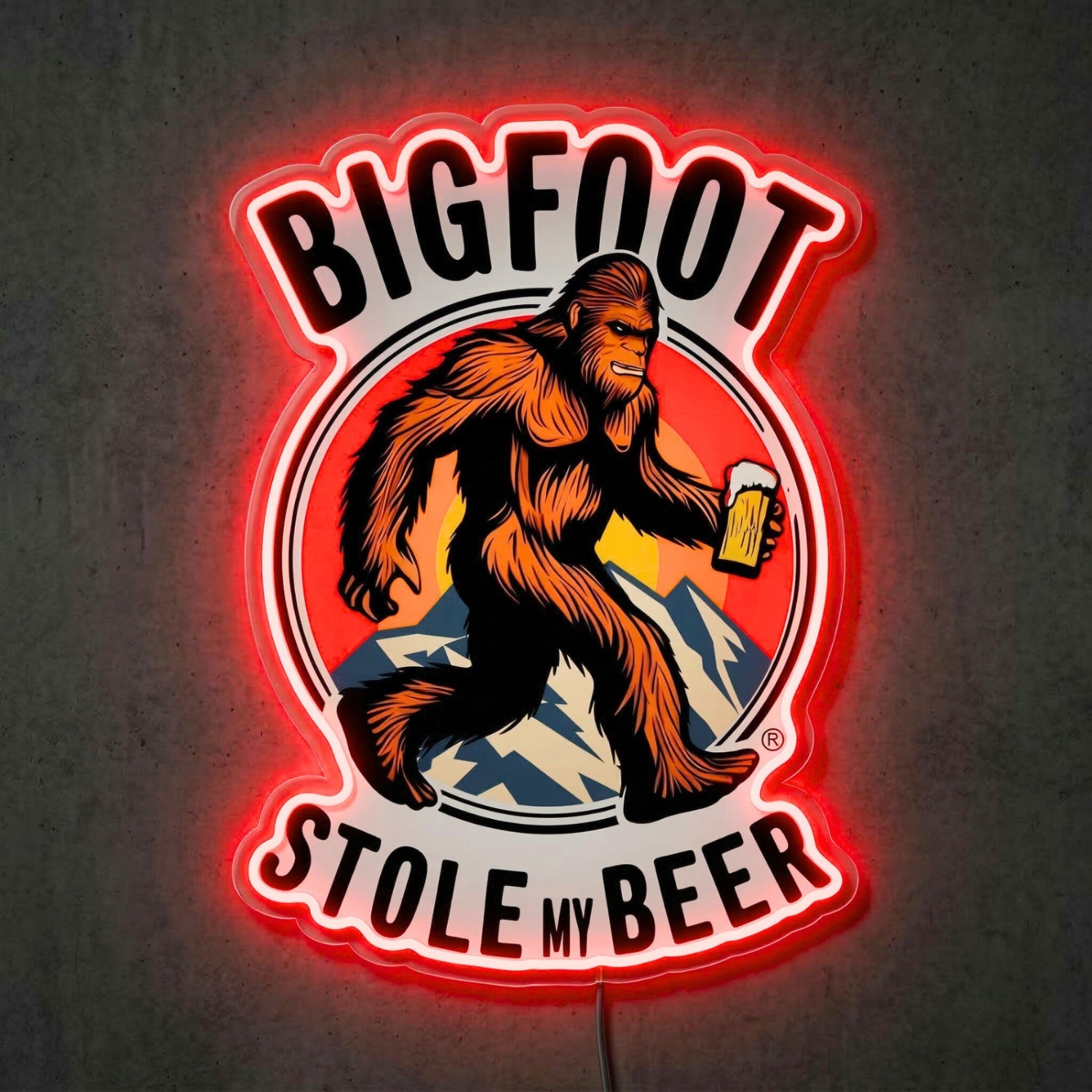 ShineNeon™ Bigfoot Stole My Beer Neon Sign Outdoor Adventure Man Cave Decor USB Neon Sign - Shineneon