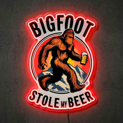 ShineNeon™ Bigfoot Stole My Beer Neon Sign Outdoor Adventure Man Cave Decor USB Neon Sign - Shineneon