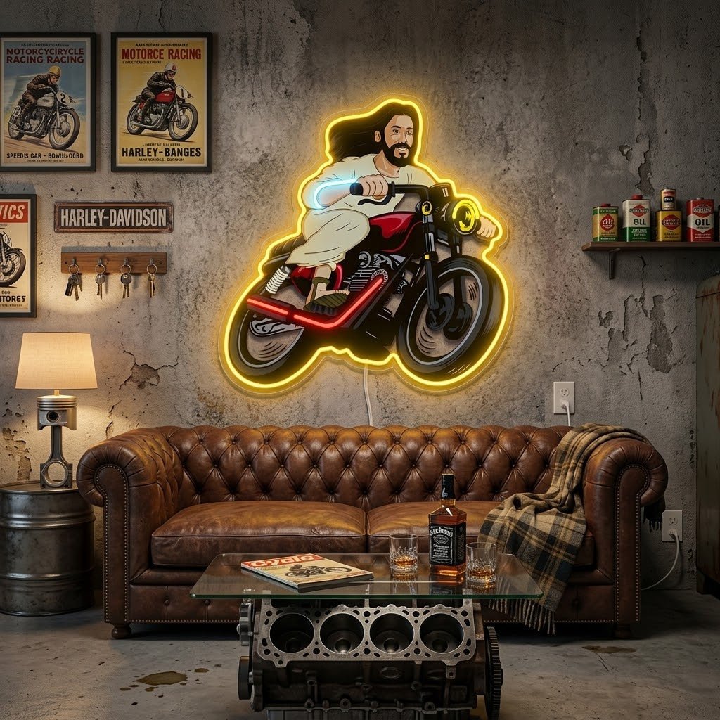 ShineNeon™ Biker Jesus Ride Neon Sign USB Power - Shineneon