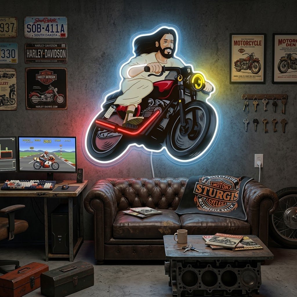 ShineNeon™ Biker Jesus Ride Neon Sign USB Power - Shineneon