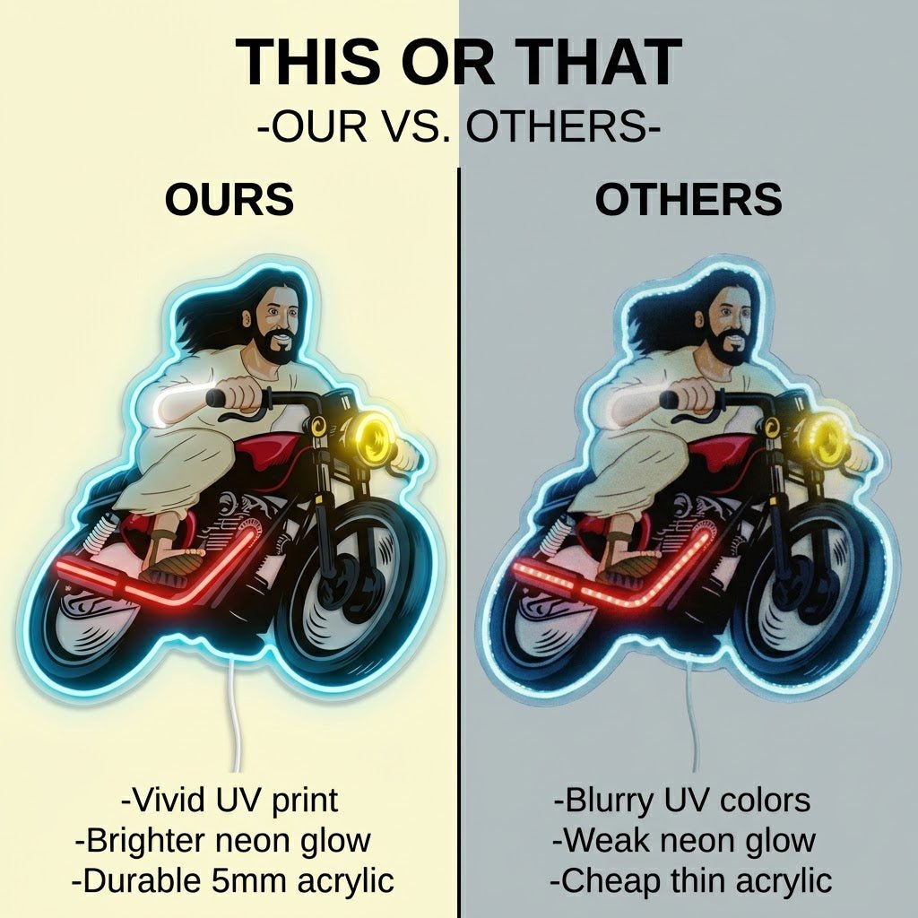ShineNeon™ Biker Jesus Ride Neon Sign USB Power - Shineneon