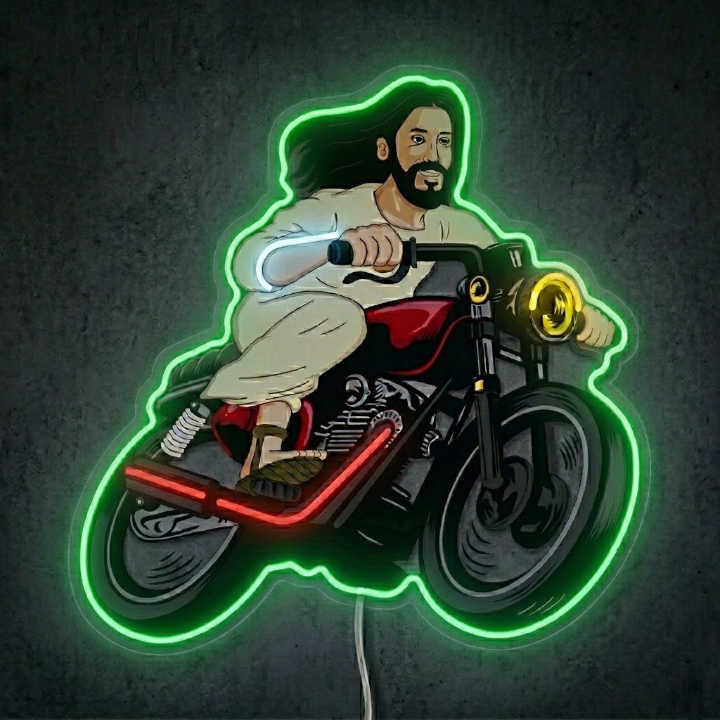 ShineNeon™ Biker Jesus Ride Neon Sign USB Power - Shineneon