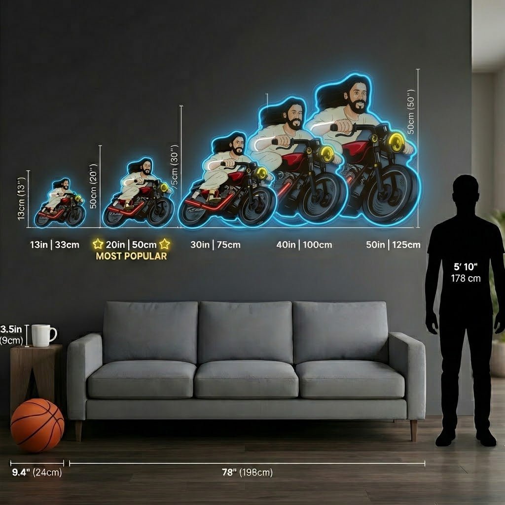 ShineNeon™ Biker Jesus Ride Neon Sign USB Power - Shineneon