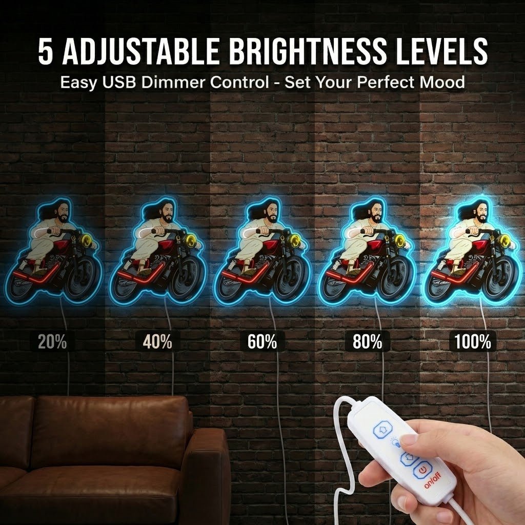 ShineNeon™ Biker Jesus Ride Neon Sign USB Power - Shineneon