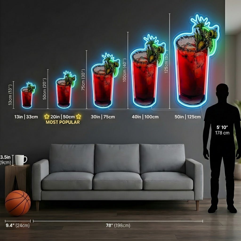 ShineNeon™ Bloody Mary Cocktail Neon Sign USB Power - Shineneon