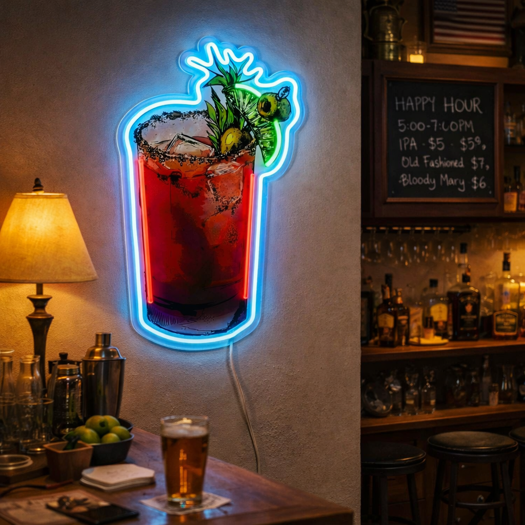 ShineNeon™ Bloody Mary Cocktail Neon Sign USB Power - Shineneon