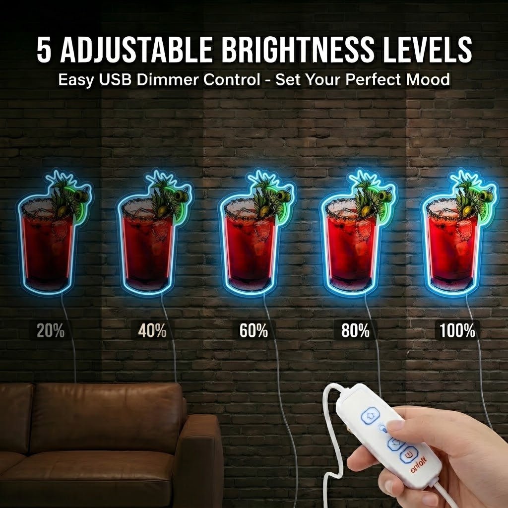ShineNeon™ Bloody Mary Cocktail Neon Sign USB Power - Shineneon