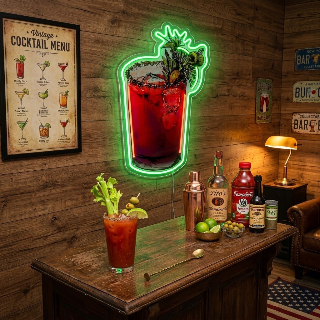 ShineNeon™ Bloody Mary Cocktail Neon Sign USB Power - Shineneon