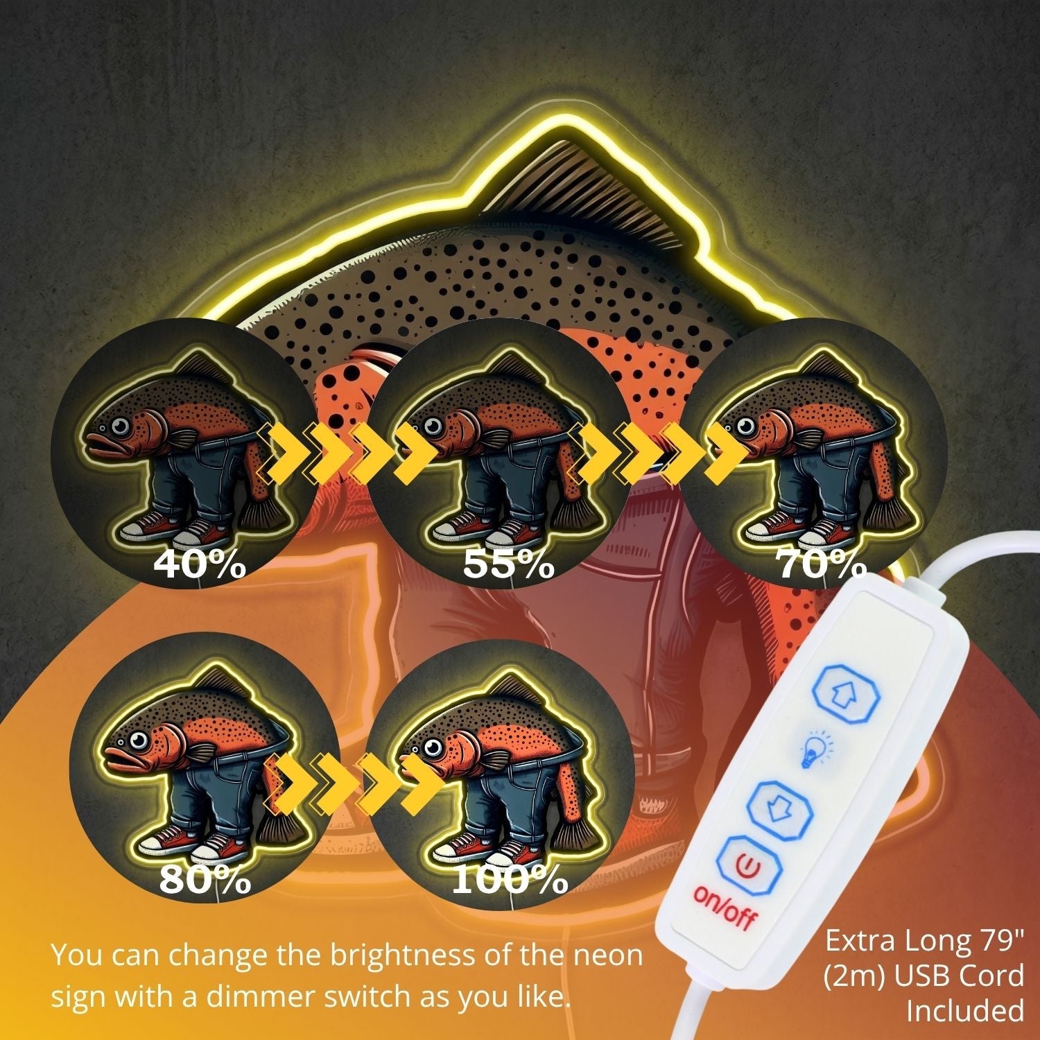 ShineNeon™ Boots Fish Character neon sign USB Power - Shineneon