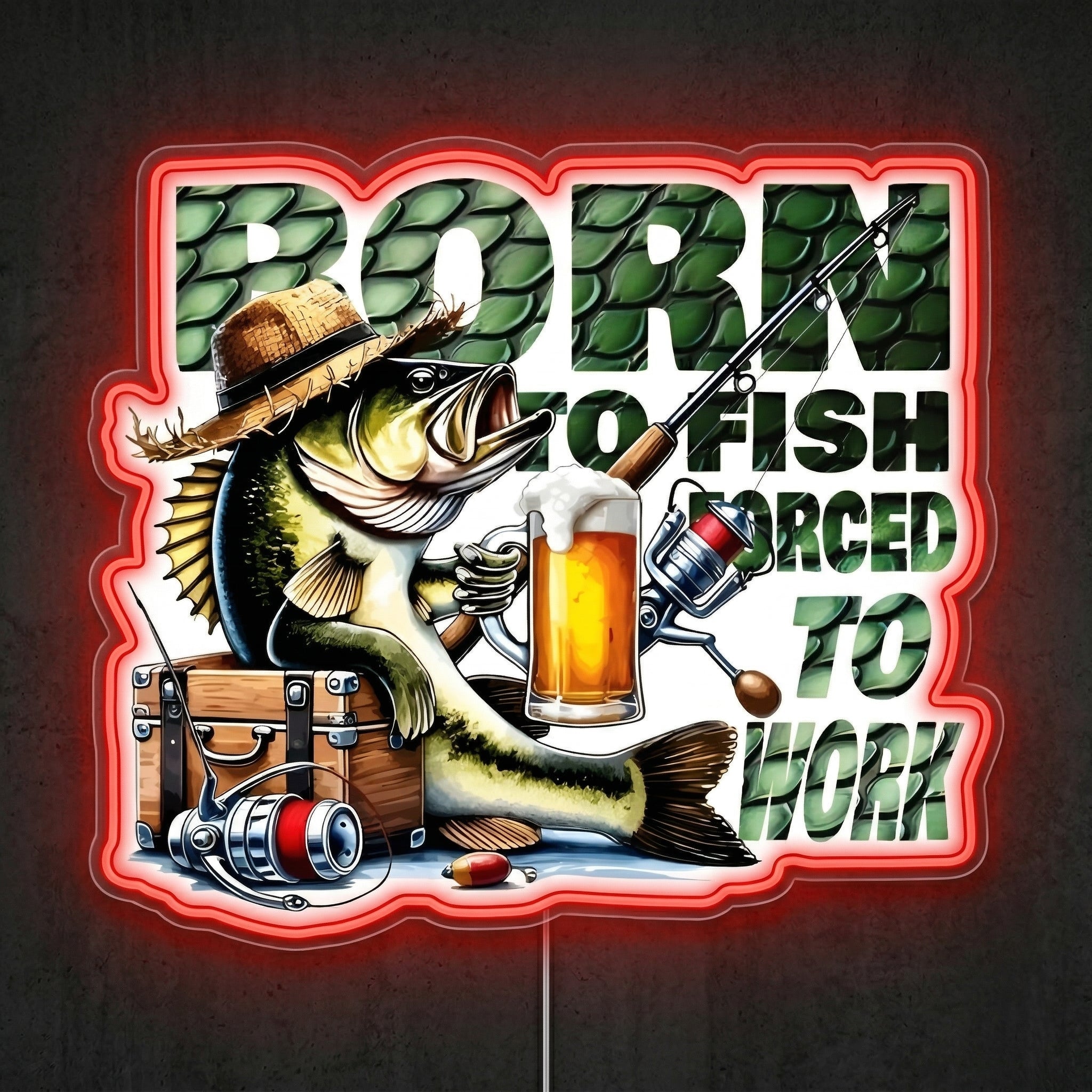 ShineNeon™ Born To Fish neon sign USB Power - Shineneon