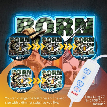 ShineNeon™ Born To Fish neon sign USB Power - Shineneon