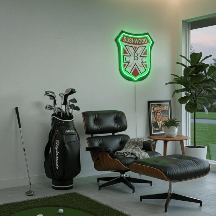 ShineNeon™ Bushwood Country Club LED Neon Sign - Retro Golf Decor for Man Cave - Shineneon