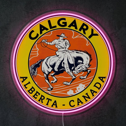 ShineNeon™ Calgary Alberta LED Neon Sign Cowboy Rodeo Western Wall Decor USB Power - Shineneon