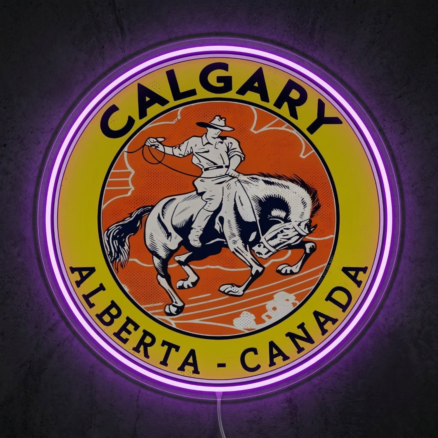 ShineNeon™ Calgary Alberta LED Neon Sign Cowboy Rodeo Western Wall Decor USB Power - Shineneon