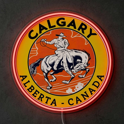 ShineNeon™ Calgary Alberta LED Neon Sign Cowboy Rodeo Western Wall Decor USB Power - Shineneon