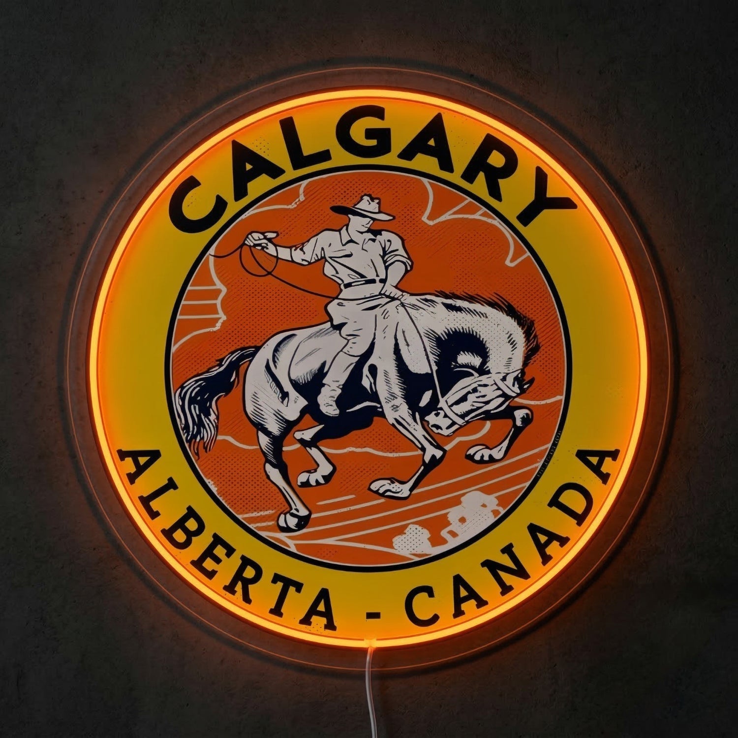 ShineNeon™ Calgary Alberta LED Neon Sign Cowboy Rodeo Western Wall Decor USB Power - Shineneon