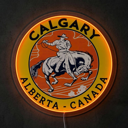 ShineNeon™ Calgary Alberta LED Neon Sign Cowboy Rodeo Western Wall Decor USB Power - Shineneon